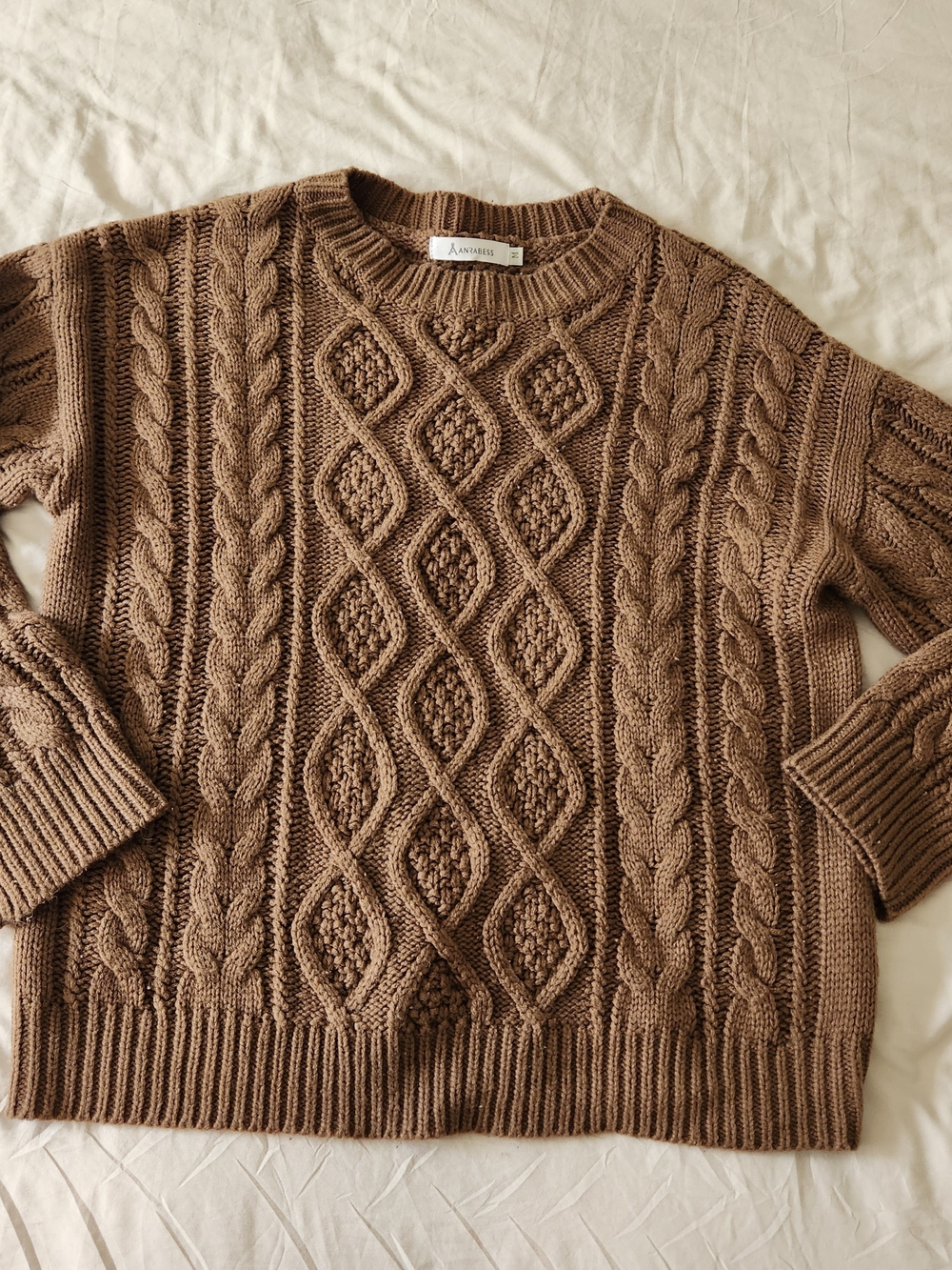 Cable Knit Sweater & Shorts Set - Brown - Picture 2 of 6